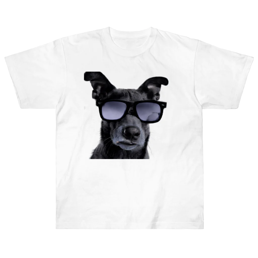dogstagram.jpのサングラスをかけた犬 ヘビーウェイトTシャツ