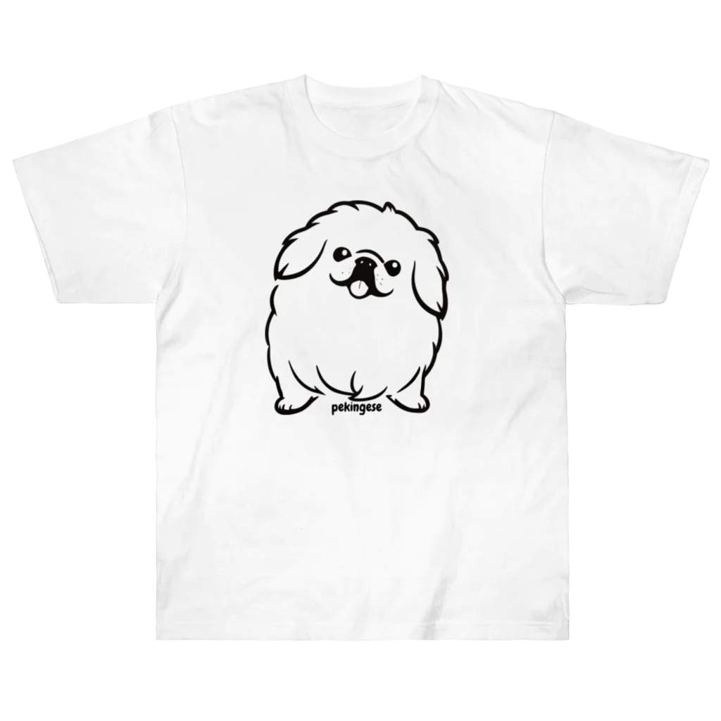 ファンシーTシャツ屋のモノクロペキニーズちゃん Heavyweight T-Shirt