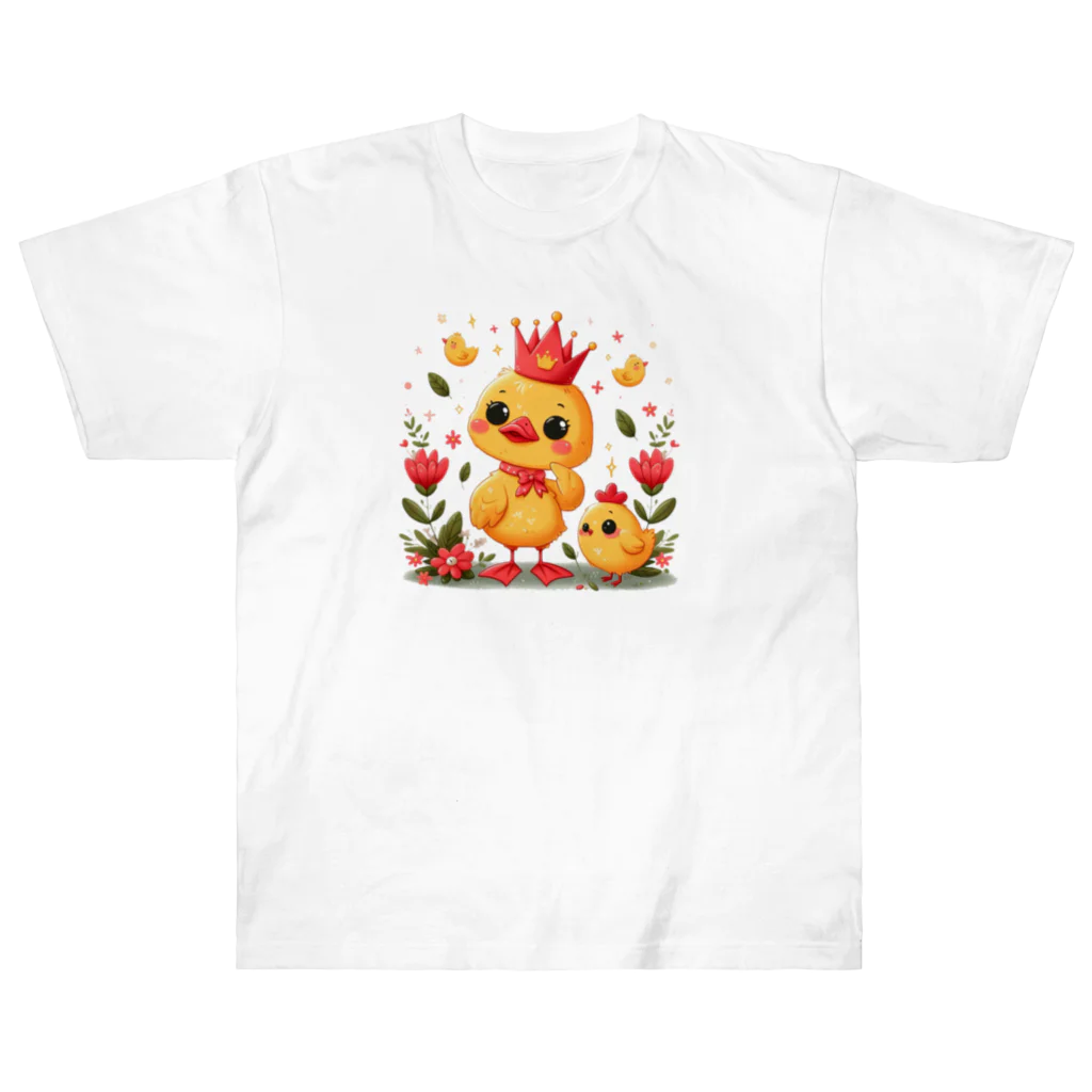 つるちゃんねる 生き物のアヒルとヒヨコのコラボ Heavyweight T-Shirt