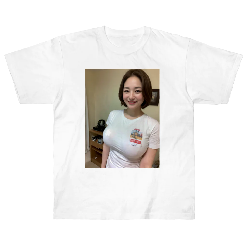 AI mature womanのAI美女　YUMI ヘビーウェイトTシャツ