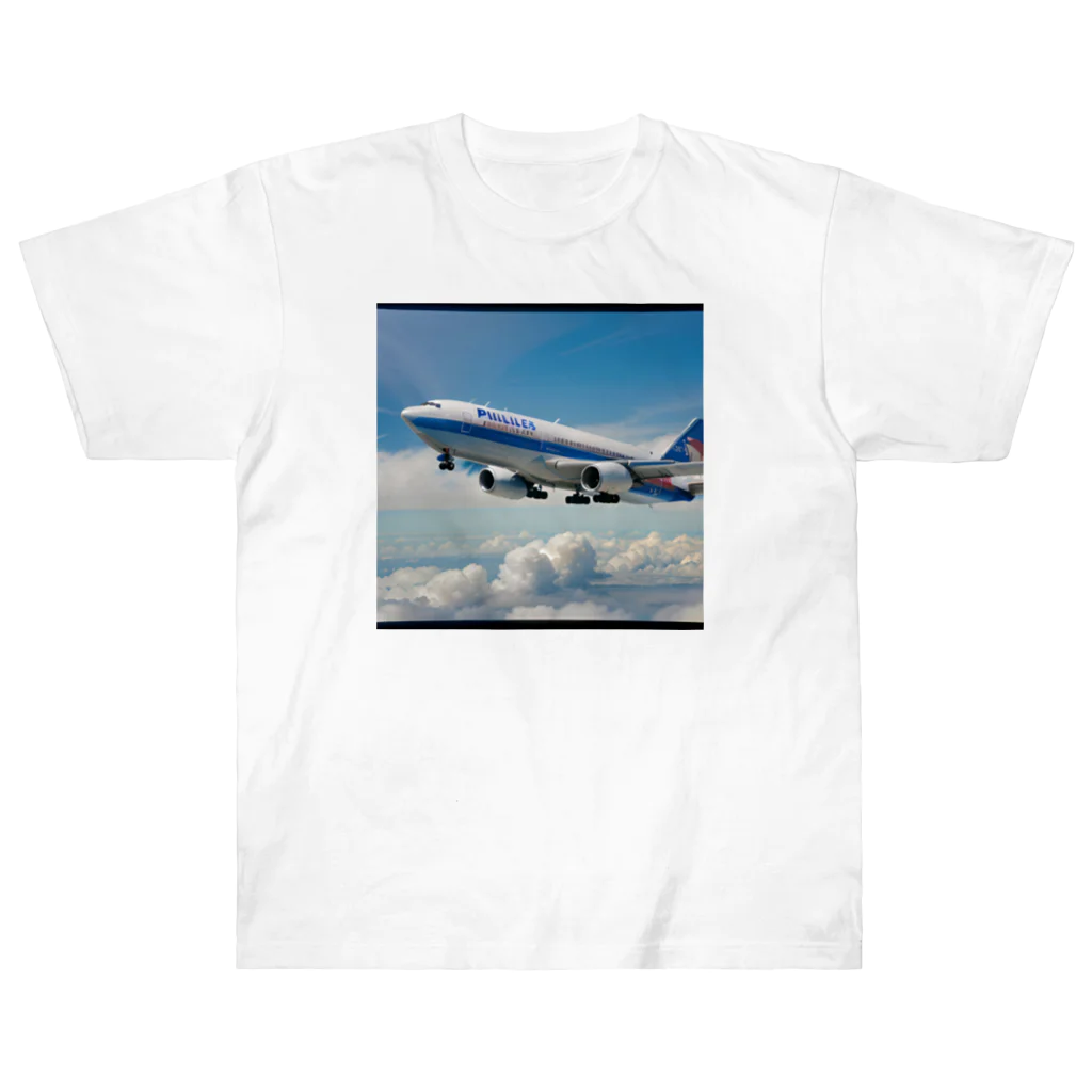 あかいはちのフィリピンの旅客機 Heavyweight T-Shirt