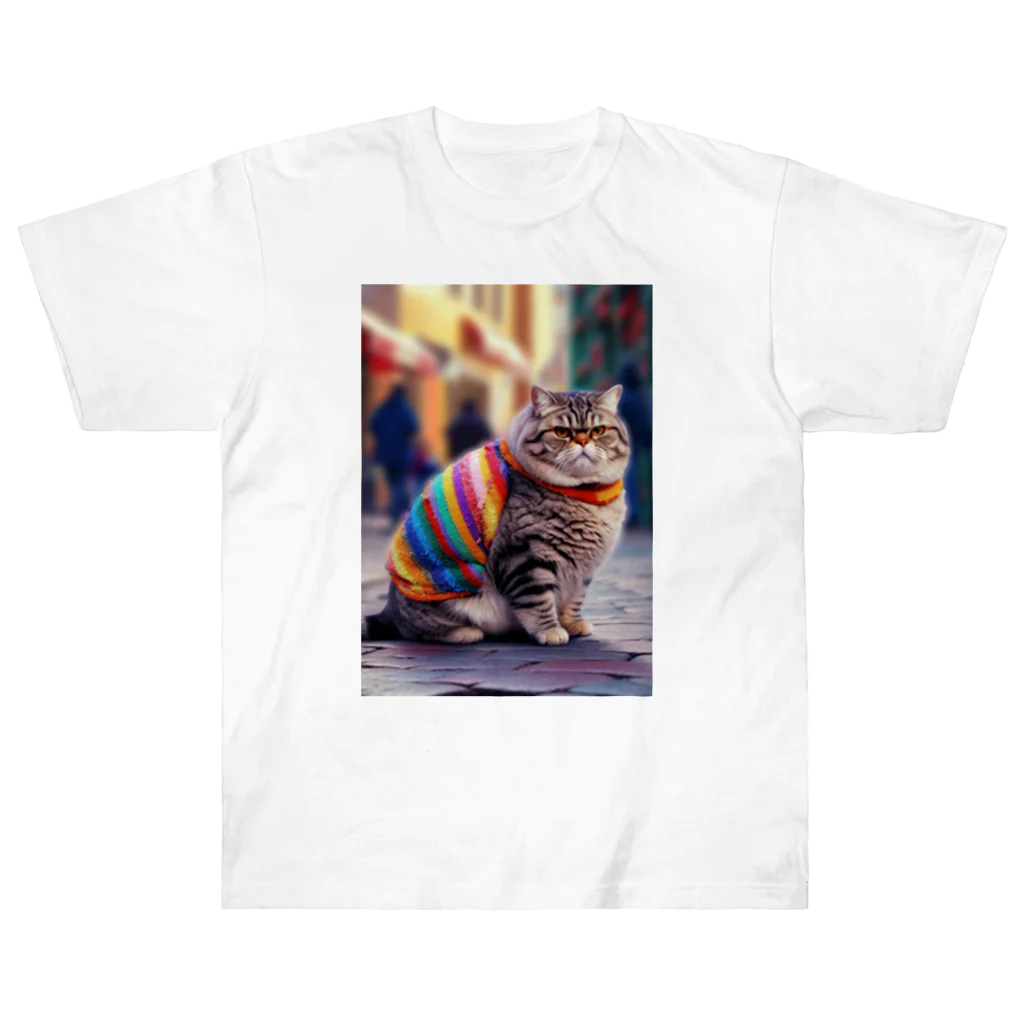 アートクイーンのまねきねこ【とらきちくん】 Heavyweight T-Shirt