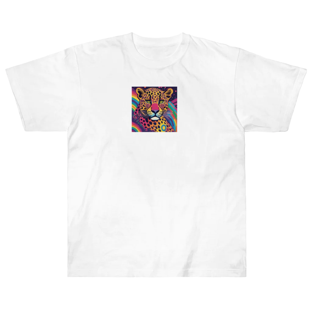 サイケデリックな世界のpsychedelicなヒョウ Heavyweight T-Shirt