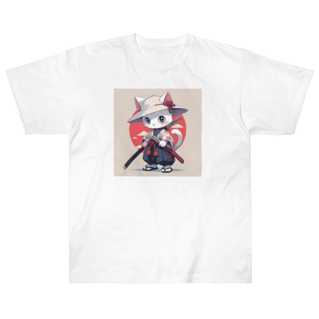 luckycongochanのNeko Samurai  ヘビーウェイトTシャツ