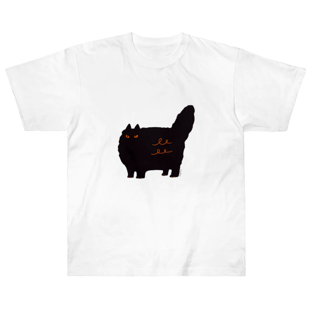 migrantの強気な黒猫 ヘビーウェイトTシャツ