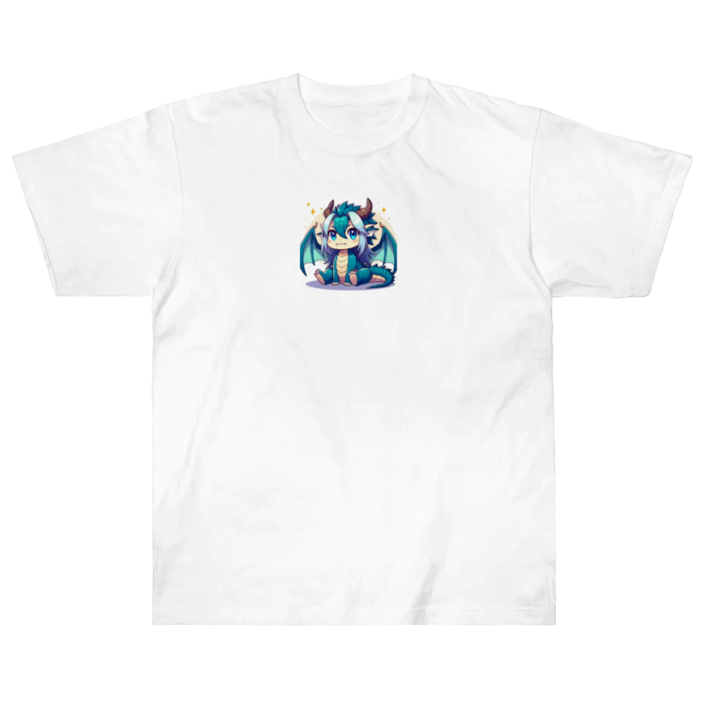 可愛らしいドラゴンのイラストグッズ店の可愛らしいドラゴンマスコット Heavyweight T-Shirt