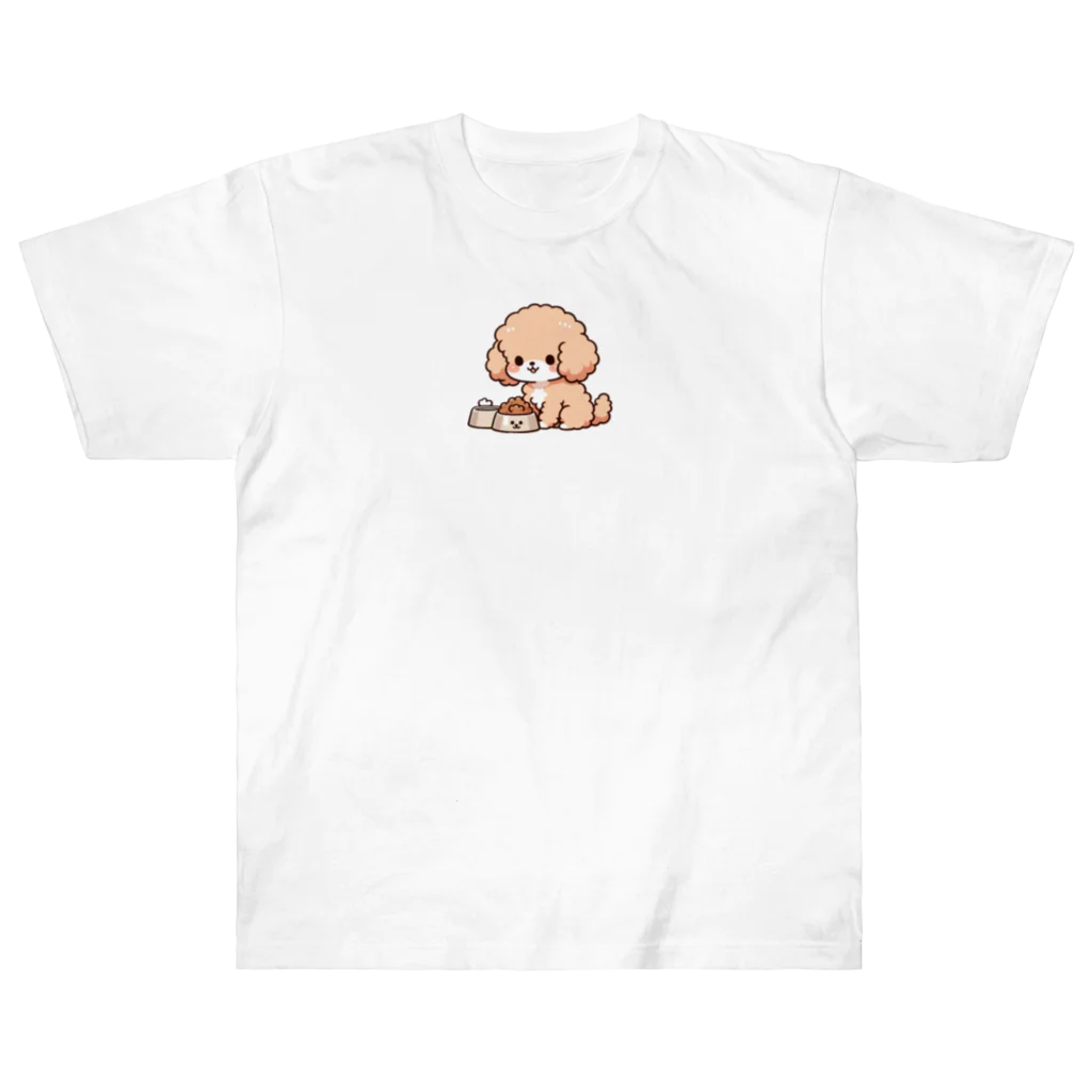 Tokyo_Doodleのもふもふアプリコット　トイプードル　たべる Heavyweight T-Shirt