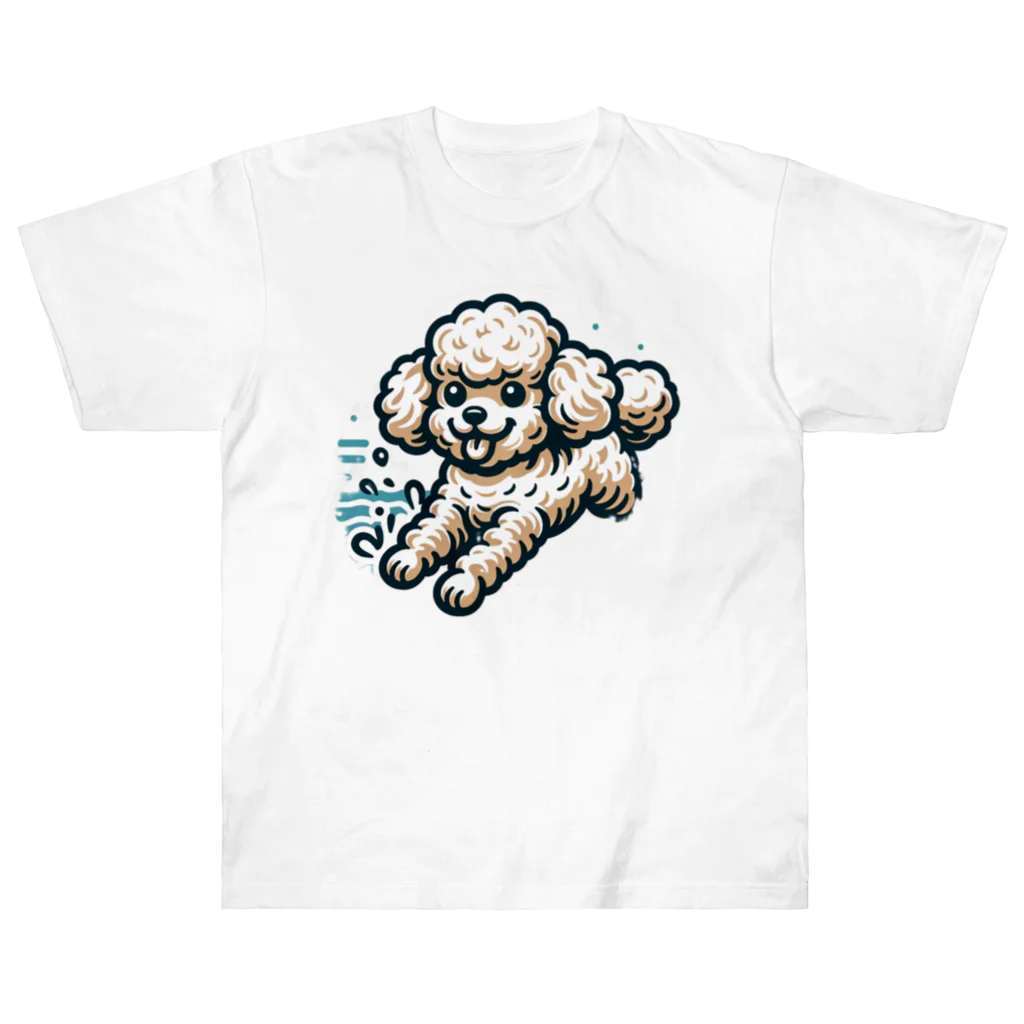 Tokyo_Doodleのもふもふアプリコット　トイプードル　みずあそび Heavyweight T-Shirt