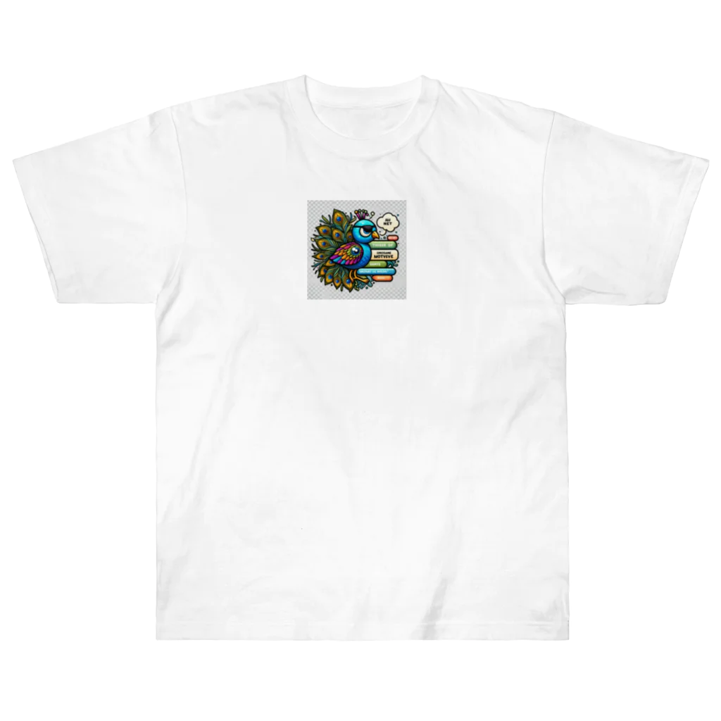 J-Peacockの眼帯をつけた美しい孔雀 Heavyweight T-Shirt