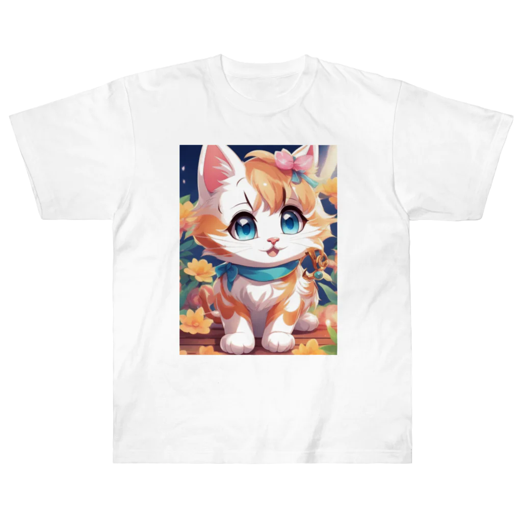 GoldCatのキャラ猫 ヘビーウェイトTシャツ