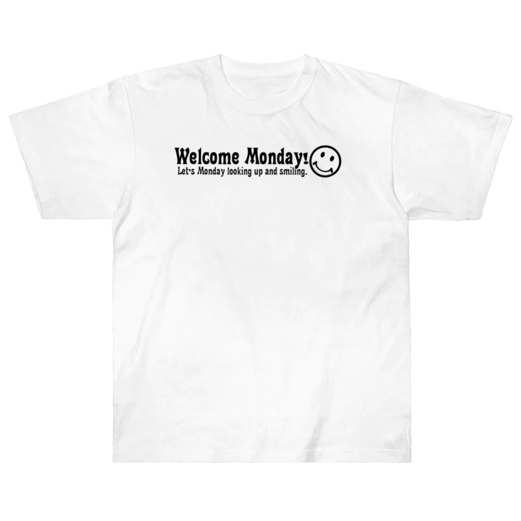 square屋のWelcomeMonday(黒) ヘビーウェイトTシャツ