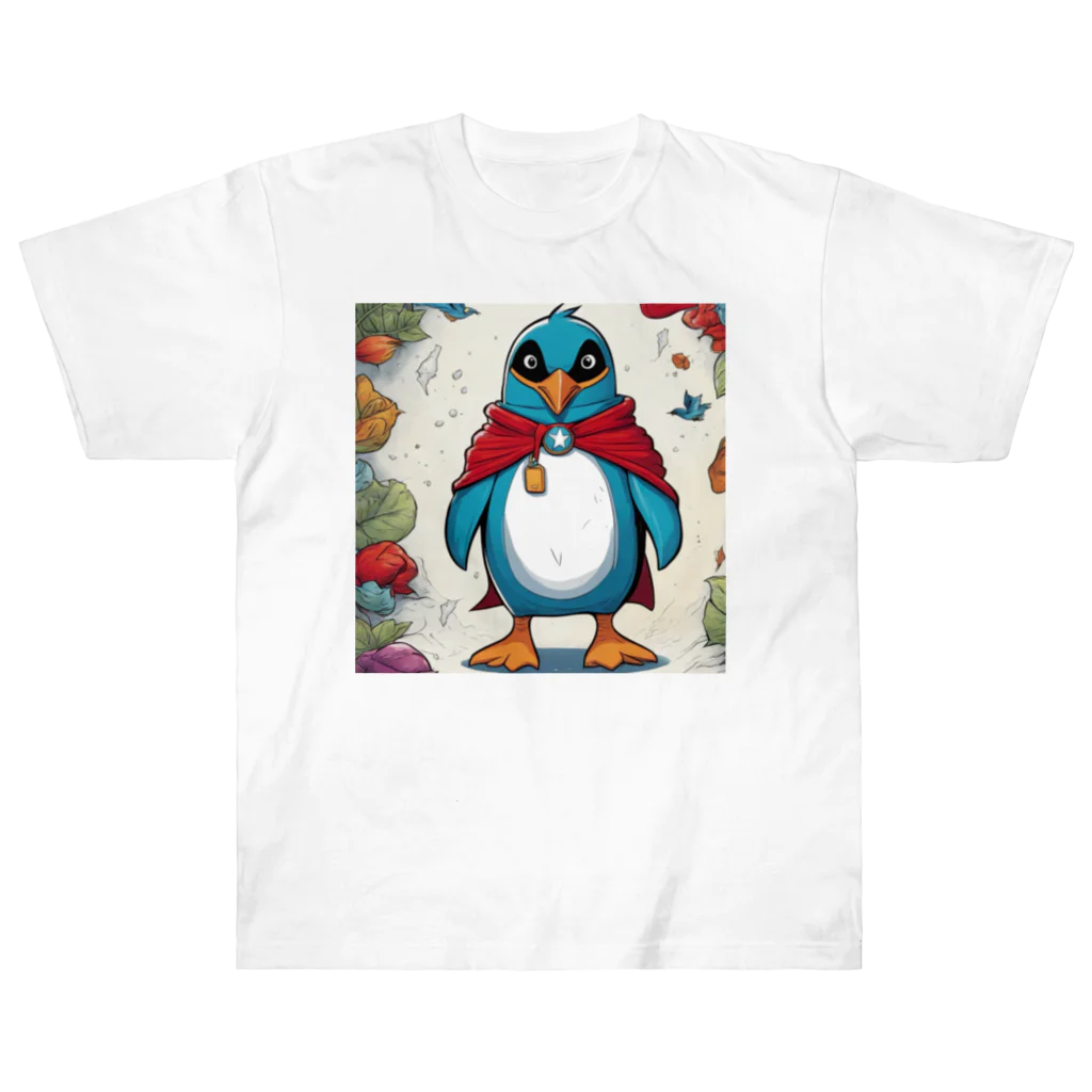 hypudgyのヒーローペンギンB ヘビーウェイトTシャツ