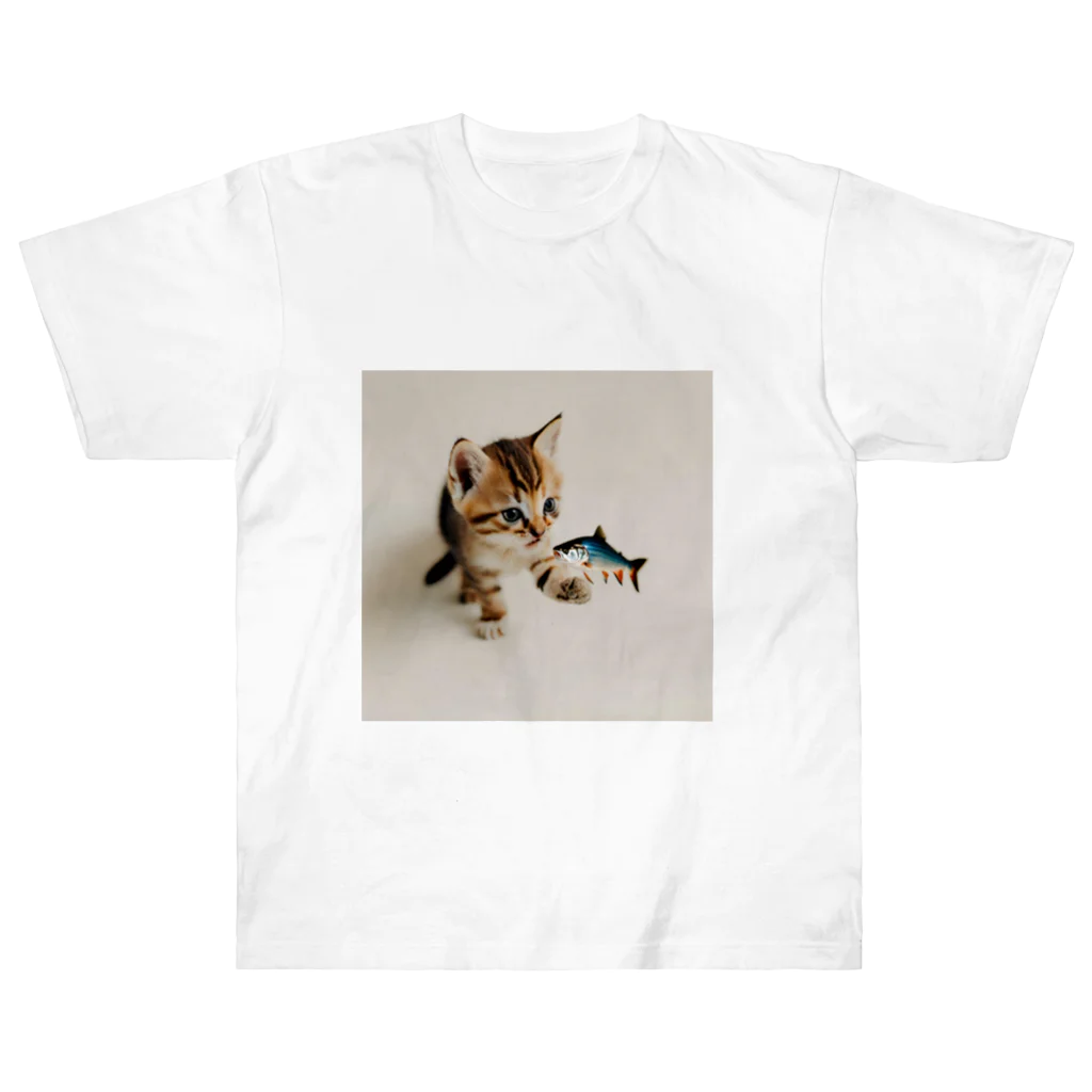 ai美女ショップの子猫のくーちゃん🐈 Heavyweight T-Shirt