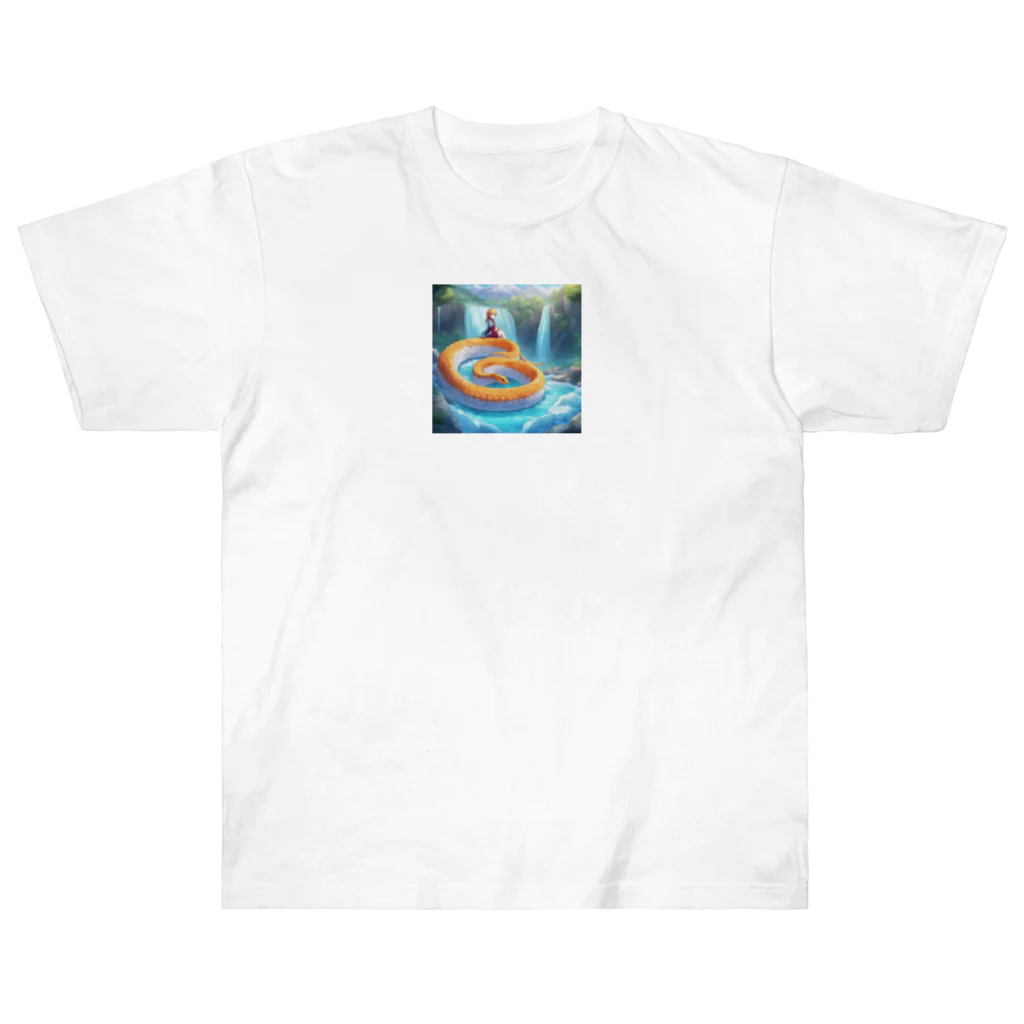 Sunbathingの寒冷地の滝を氷結させながら氷の美しさに魅了されて喜んでいる蛇 Heavyweight T-Shirt