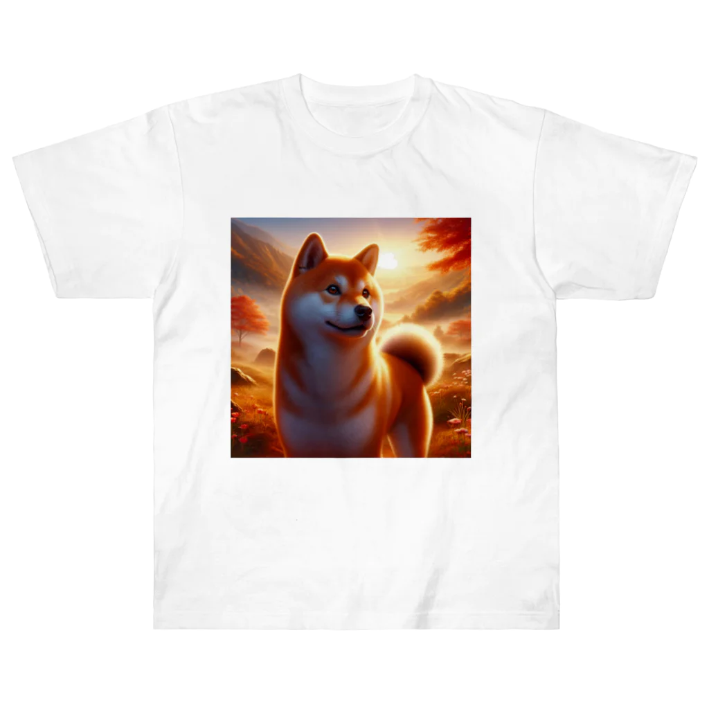 ANTARESの夕方の黄昏　柴犬 ヘビーウェイトTシャツ