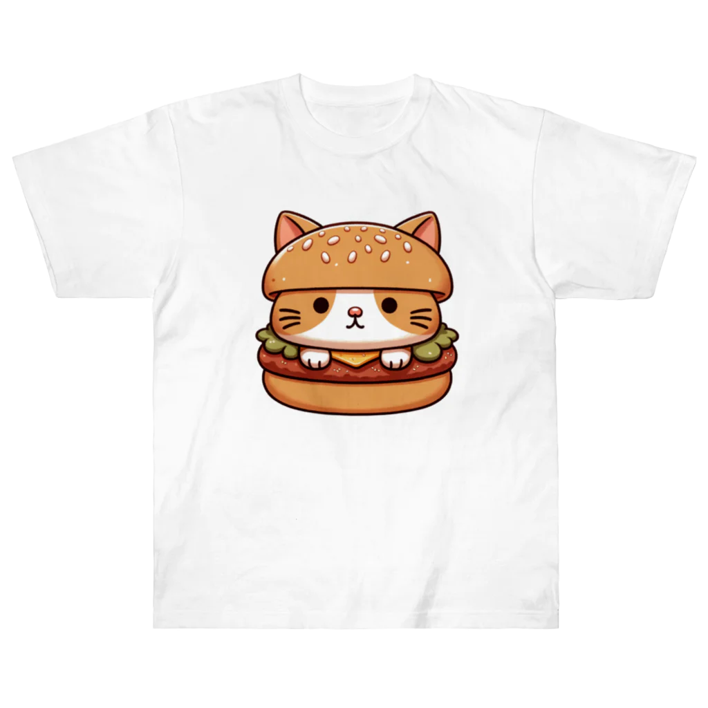 ゆるきゃら製作所の猫バーガー ヘビーウェイトTシャツ