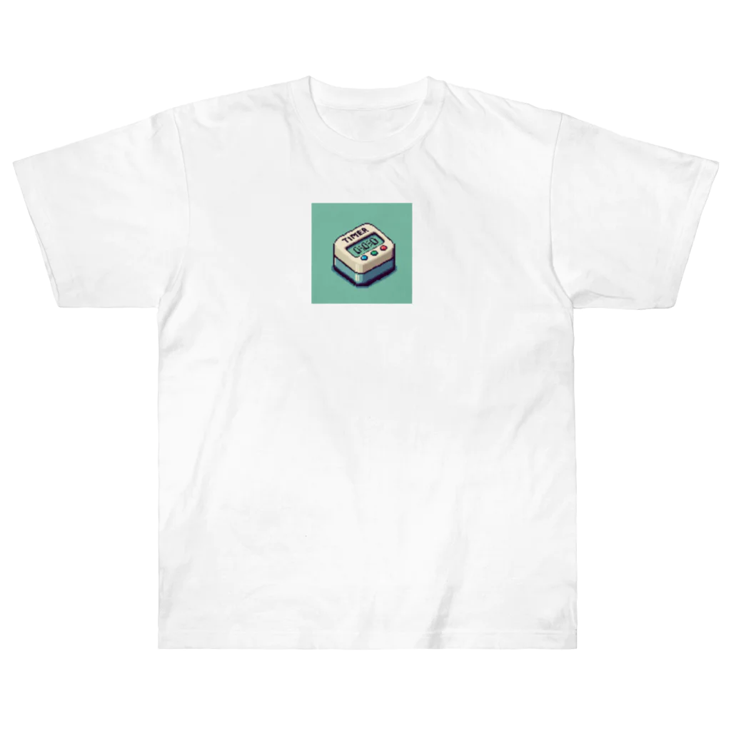 ドット絵調理器具のドット絵「タイマー」 Heavyweight T-Shirt