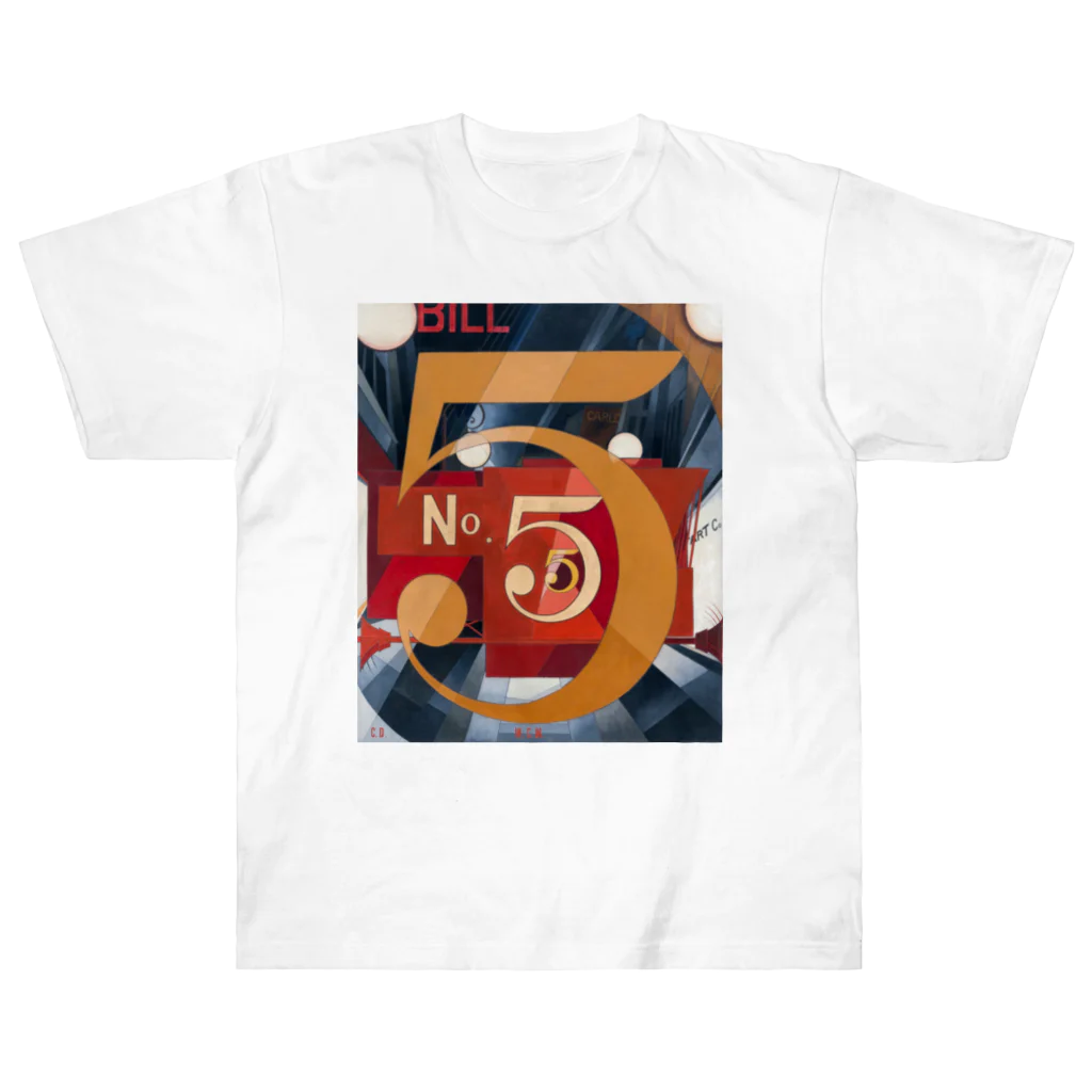 パブリックドメインさんのチャールズ・デムス charles demuth No5 金のNo.5 ヘビーウェイトTシャツ