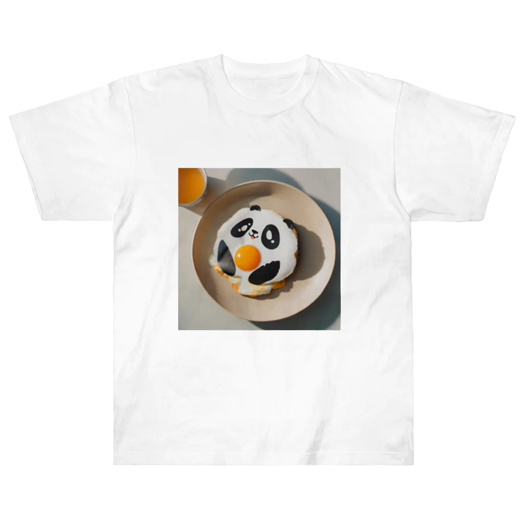 HIMARINの目玉焼きパンダ ヘビーウェイトTシャツ