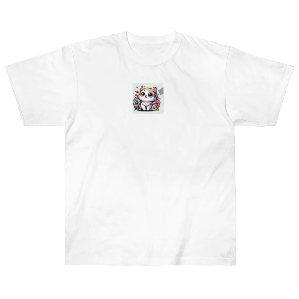 cc-akの可愛いいねこが目を輝かせています！ Heavyweight T-Shirt