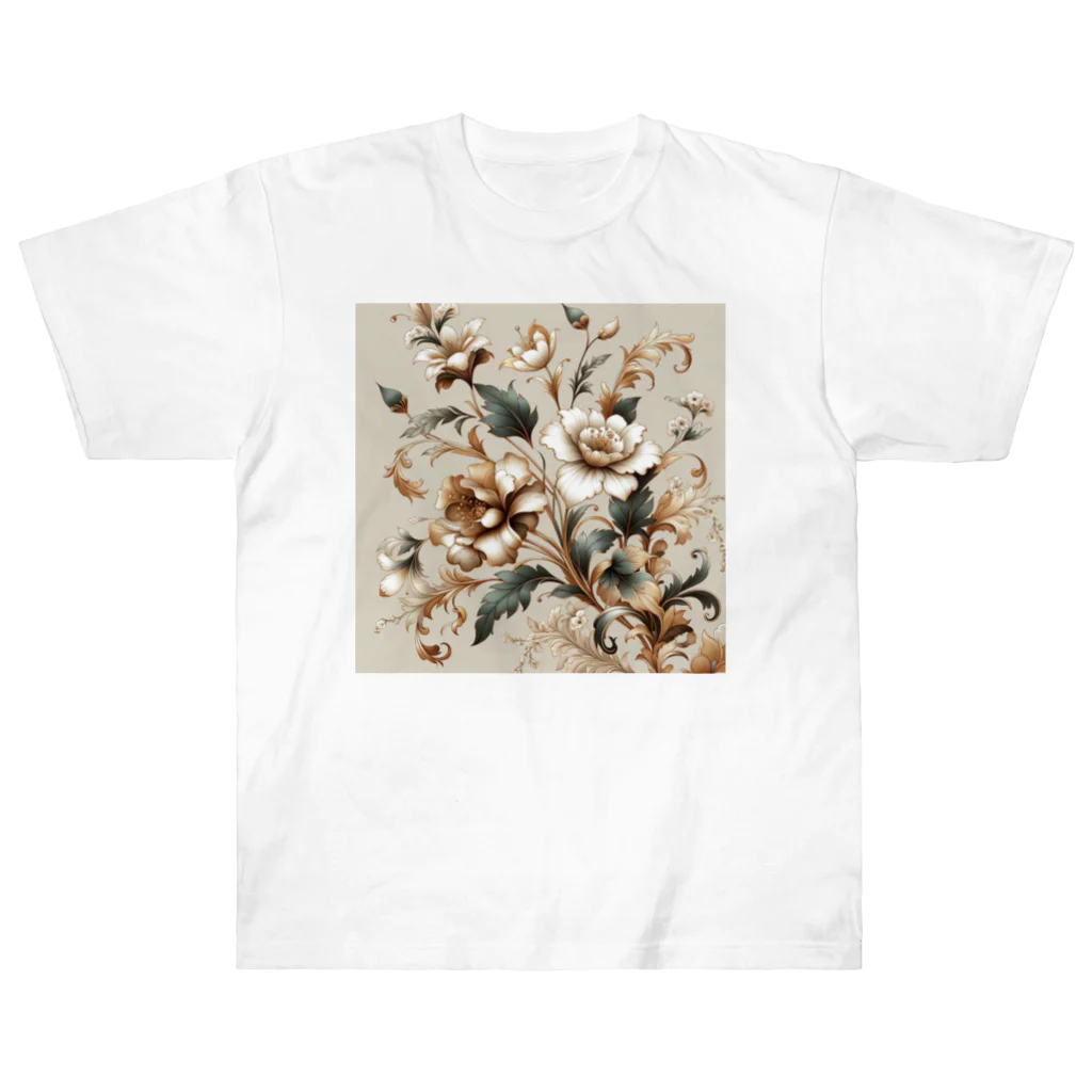 masa_innovatorのElegant Florals Heavyweight T-Shirt