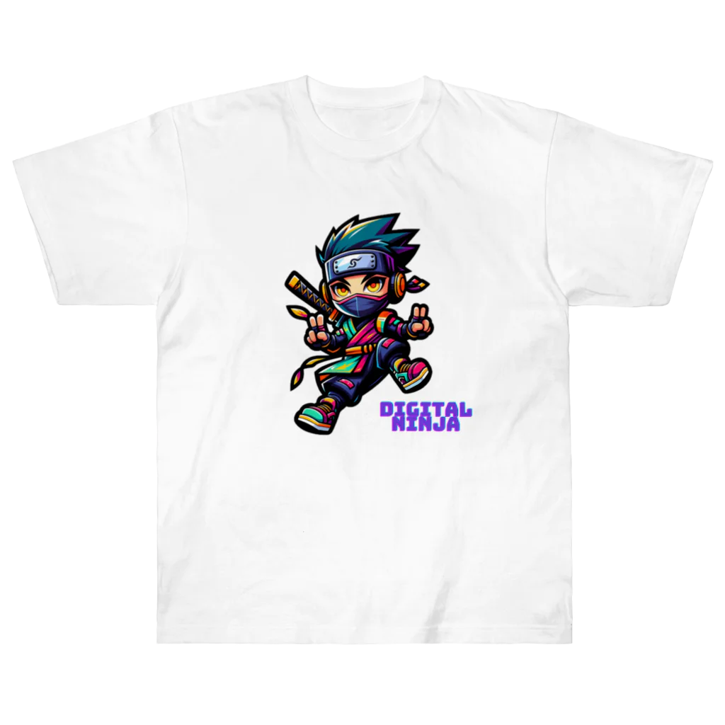 rsrsrsrsrの“Digital Ninja” ロゴ付き ヘビーウェイトTシャツ