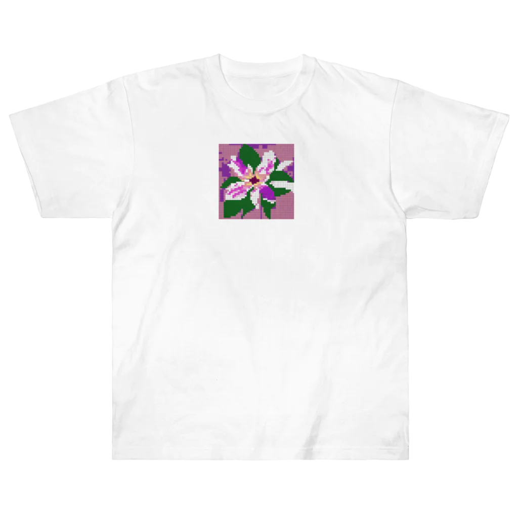 noaru633のドット絵のクレマチス Heavyweight T-Shirt