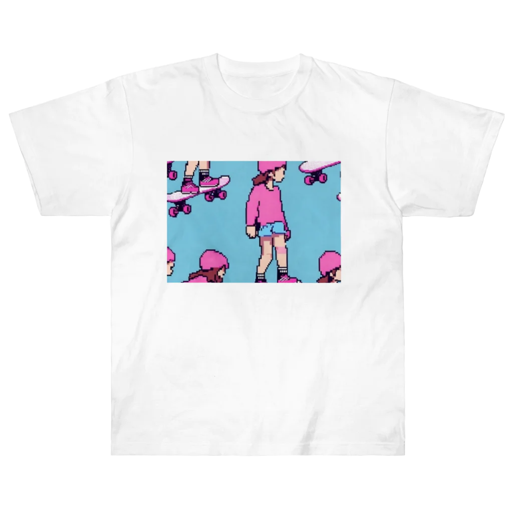 空が好きのスケボー女子 Heavyweight T-Shirt