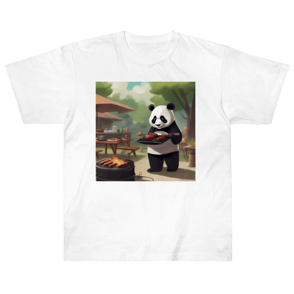 ycm02111968の「食欲をそそるパンダが食事を運びます！」 Heavyweight T-Shirt