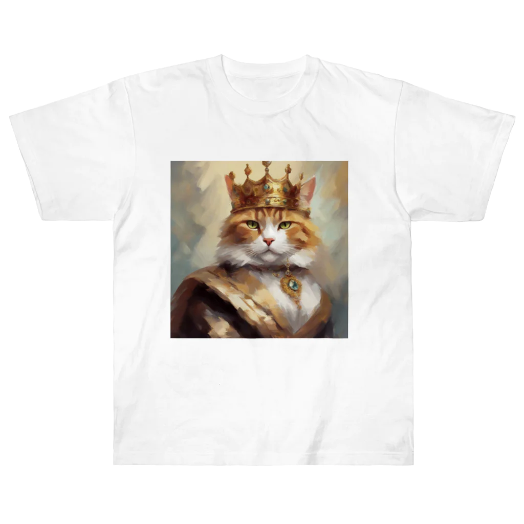 esmeralda64のブルーダイヤモンドの猫王 ヘビーウェイトTシャツ