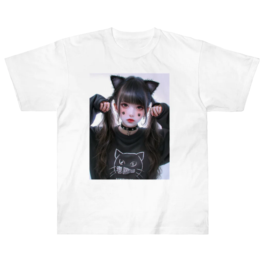 KAMIBUKROの鬼可愛い獣耳美女 Heavyweight T-Shirt