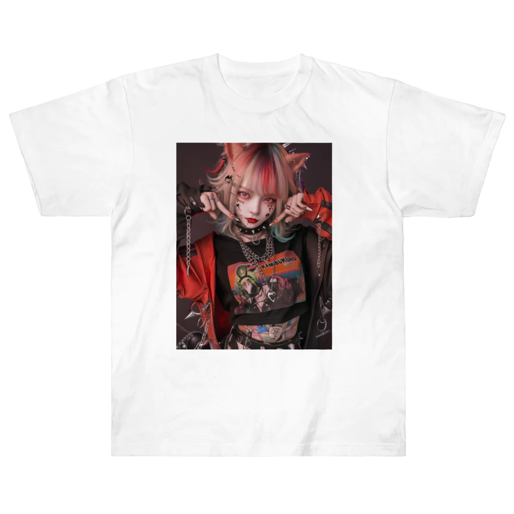 KAMIBUKROの鬼かわいい獣耳美女 Heavyweight T-Shirt