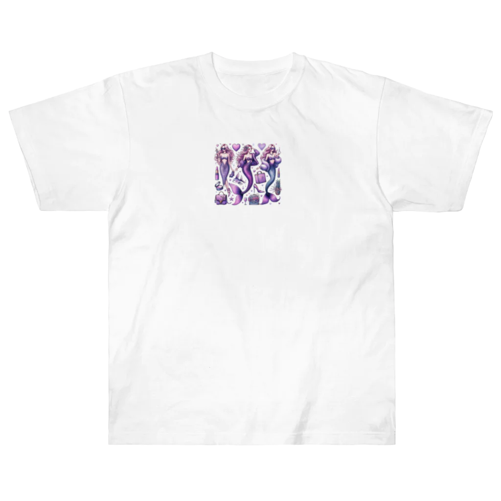 run-mermaidのセクシーマーメイド Heavyweight T-Shirt