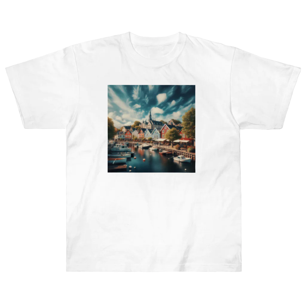 a_calming_siteの天気の良い北欧の町 Heavyweight T-Shirt