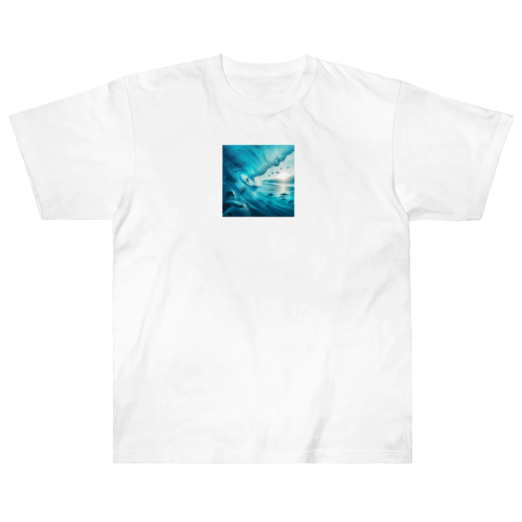 Lovers-chapelのサーファーと海 Heavyweight T-Shirt