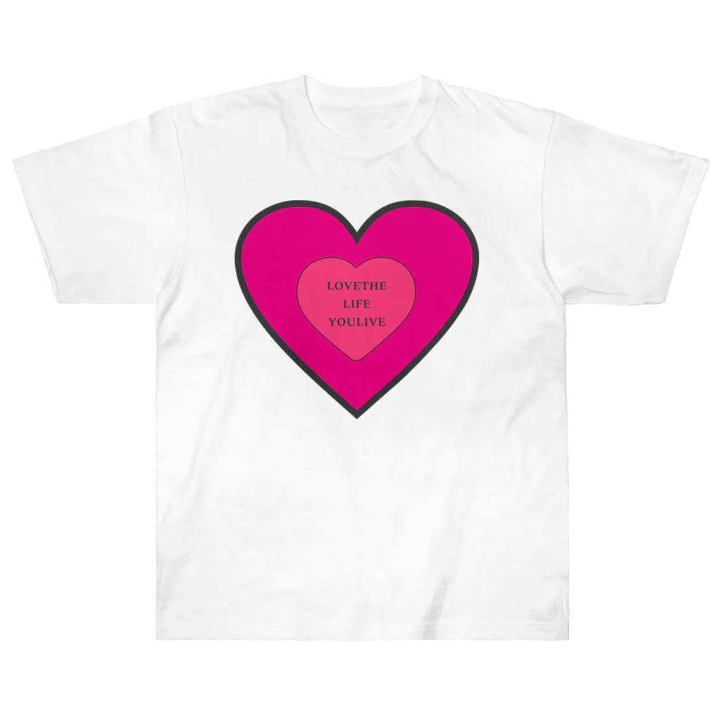 ここらいふのLOVETHELIFEYOULIVE -pink- ヘビーウェイトTシャツ