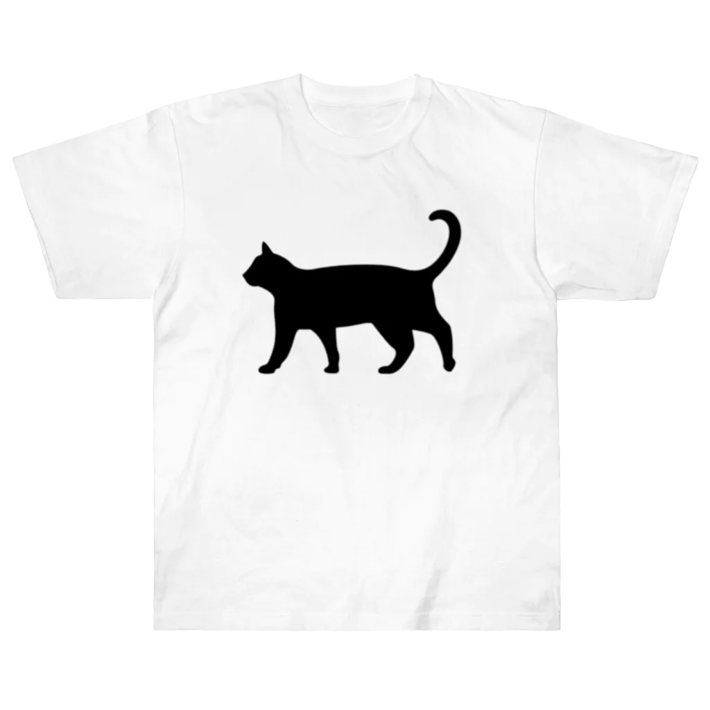 Teatime ティータイムの黒猫は見ていた　ねこ Heavyweight T-Shirt