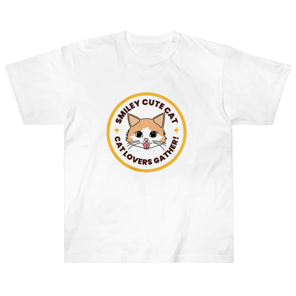 ぱんだまんの舌ペロ猫 ヘビーウェイトTシャツ