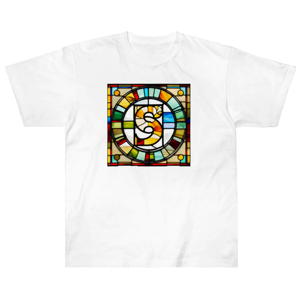 alphabet stained glassのstained glass S ヘビーウェイトTシャツ