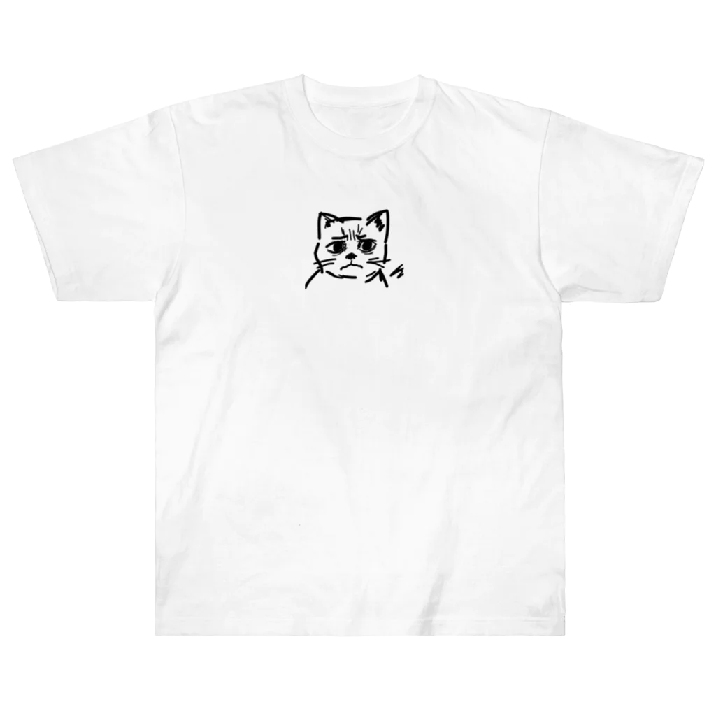 CODYの訝しげな顔の猫 ヘビーウェイトTシャツ