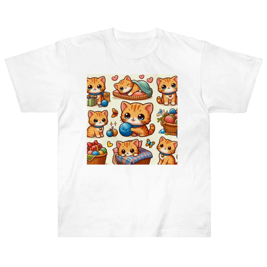 yos-1292583のねこニコばん ヘビーウェイトTシャツ