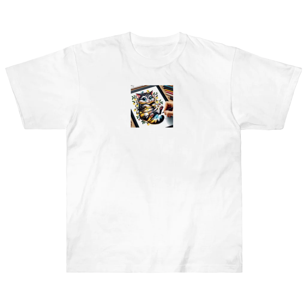 katohkouchiの冒険心をくすぐるやんちゃ猫 Heavyweight T-Shirt