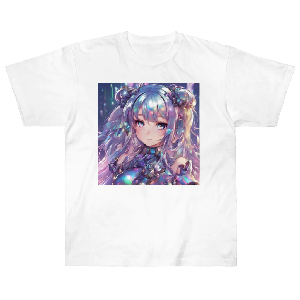 プリンゴブリンのメタリックカラーホログラフィック子さん ヘビーウェイトTシャツ