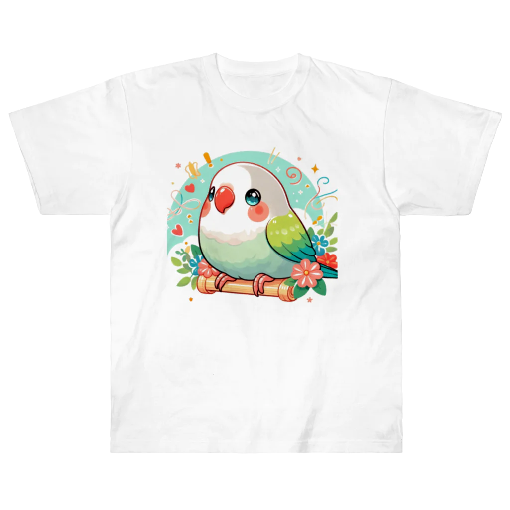 ぷっくりショップのオカメインコちゃん ヘビーウェイトTシャツ