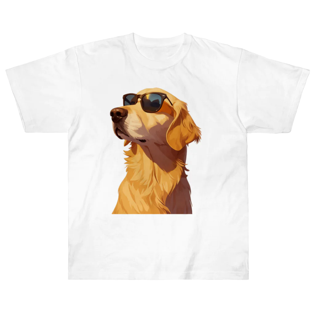 AQUAMETAVERSEのサングラスをかけた、かわいい犬 Marsa 106 Heavyweight T-Shirt