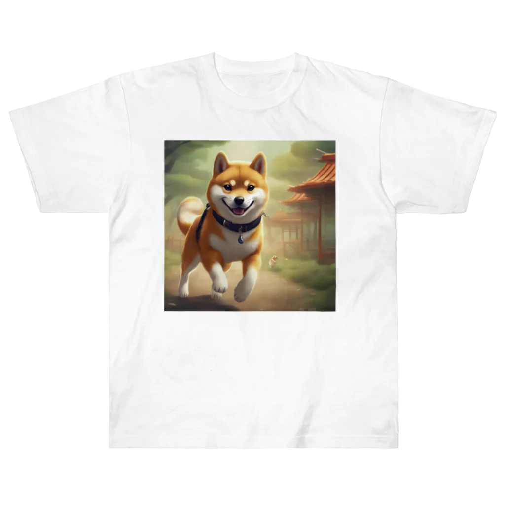 Ricky-Rickyのやんちゃな柴犬 ヘビーウェイトTシャツ