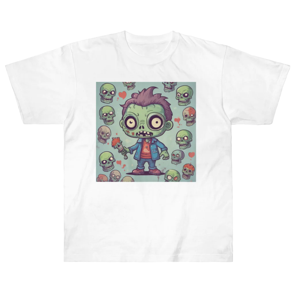 saitou1x4のホラー　ゾンビ２ ヘビーウェイトTシャツ