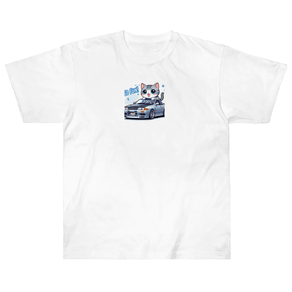 takkun0328のGT-Rと猫の夢のコラボ！ Heavyweight T-Shirt