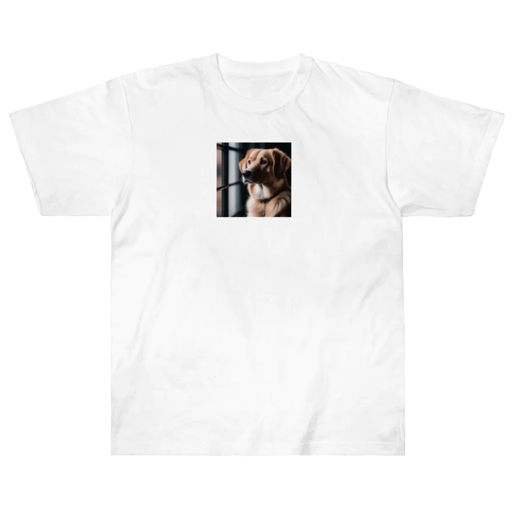 ★動物ショップ・kou2020★の犬14 ヘビーウェイトTシャツ