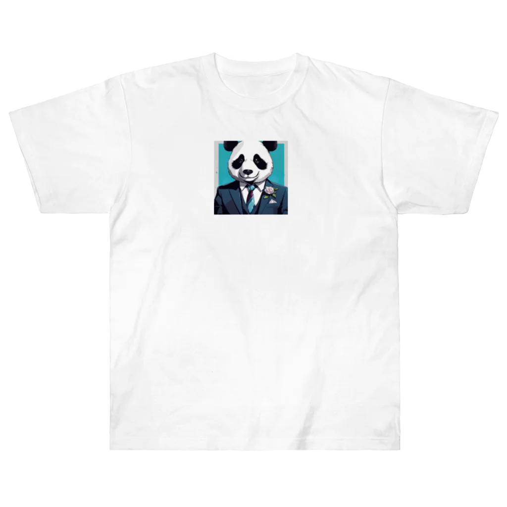 crazypanda2のビジネスパンダ ヘビーウェイトTシャツ